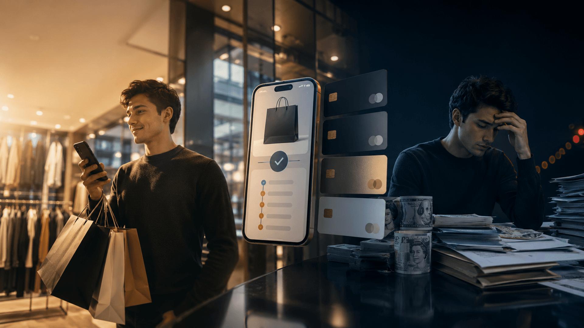 Buy Now Pay Later payment screen on smartphone showing instalment options for US and UK consumers in 2026